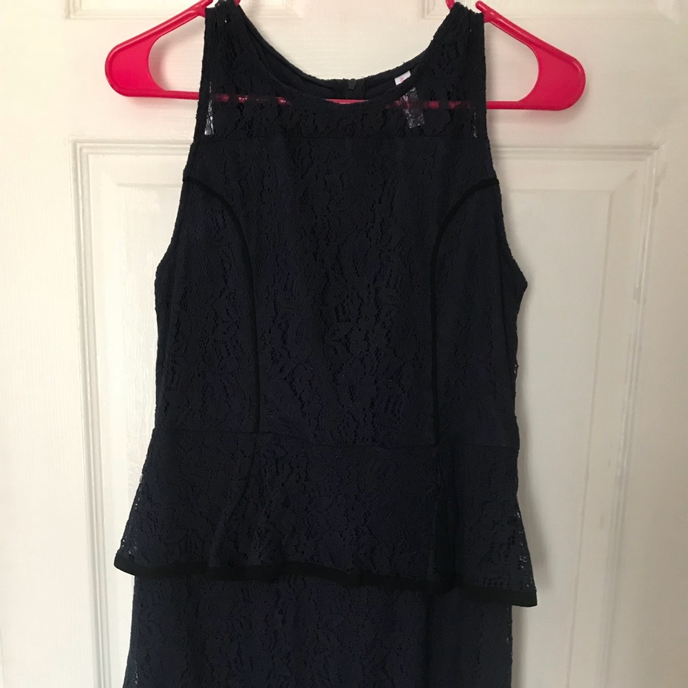 Navy blue peplum mini dress